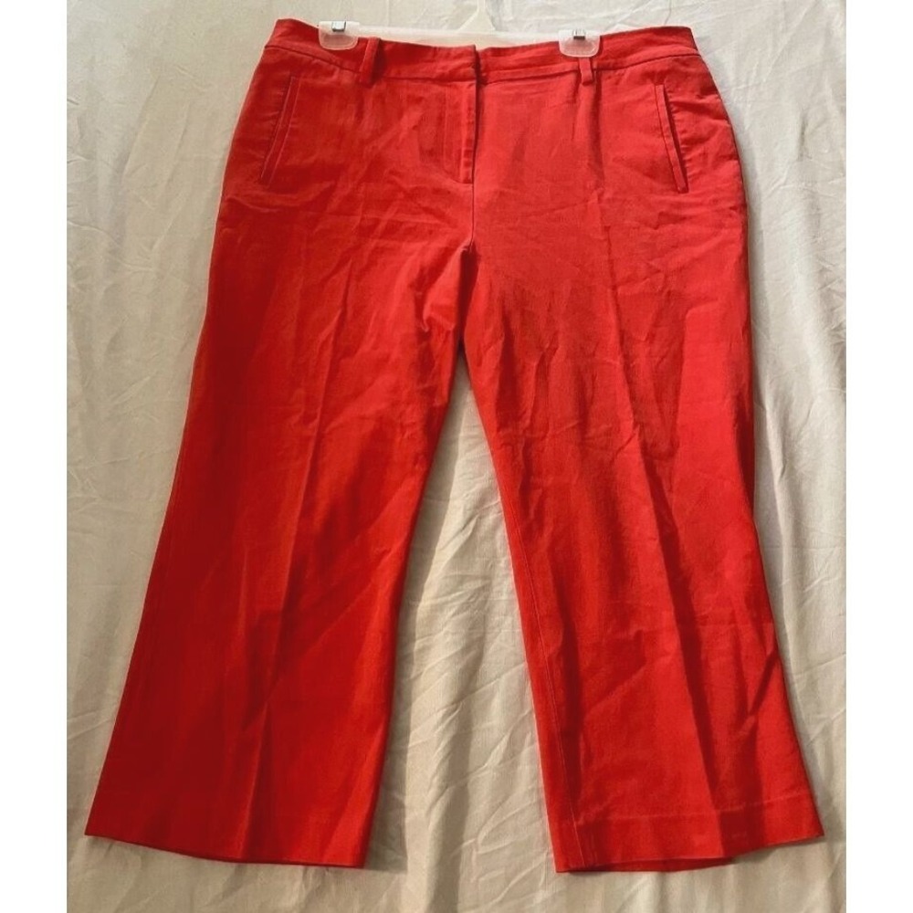 Soft Surroundings Womens Chino Pants 16 Cotton Reddish Orange Stretch Chic Soft